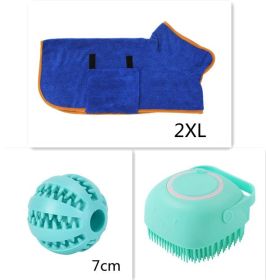 Silicone Dog Bath Massage Gloves Brush Pet Cat Bathroom Cleaning Tool Comb Brush For Dog Can Pour Shampoo Dog Grooming Supplies (Option: Set1-square)